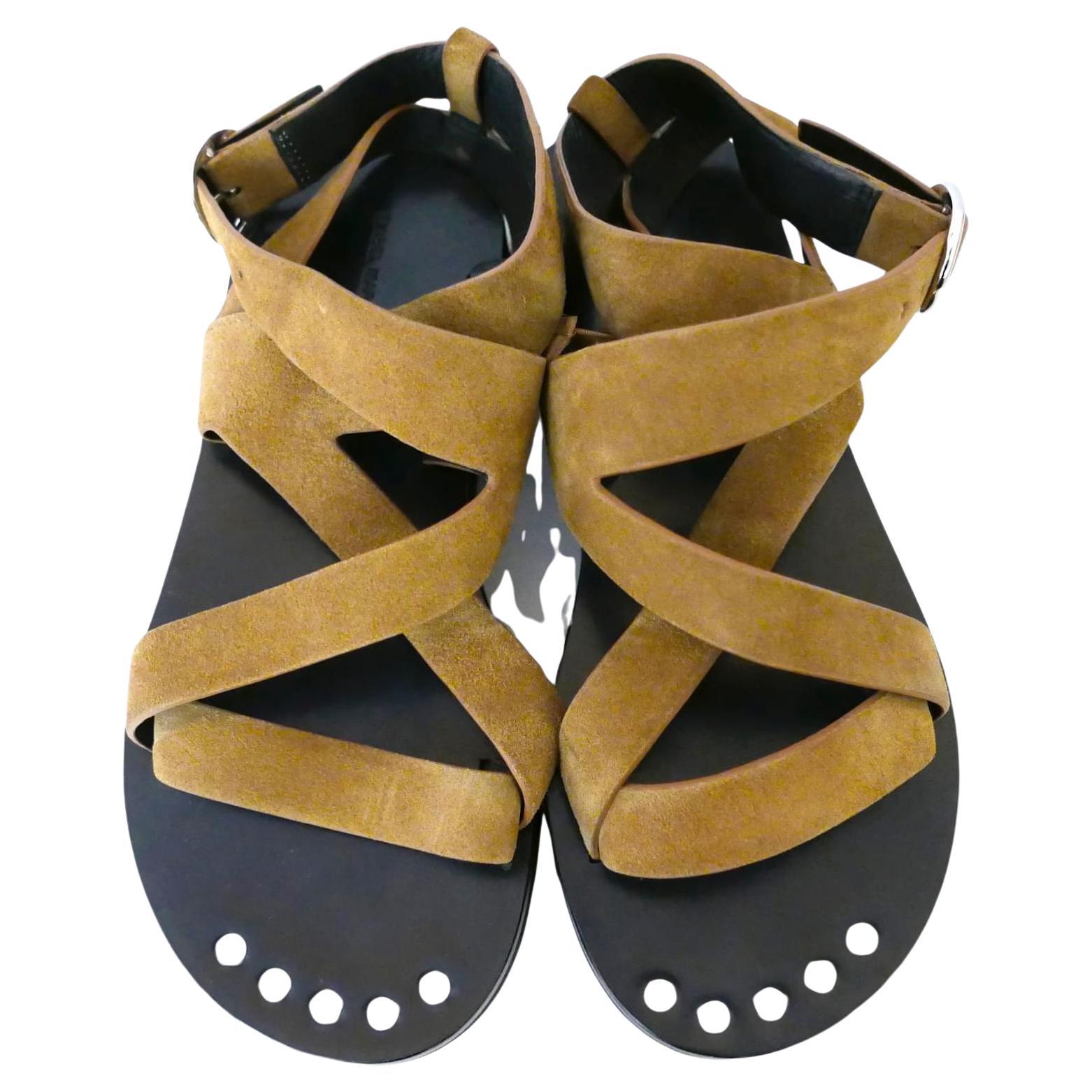 Isabel Marant Sand Suede Flatform Sandals For Sale