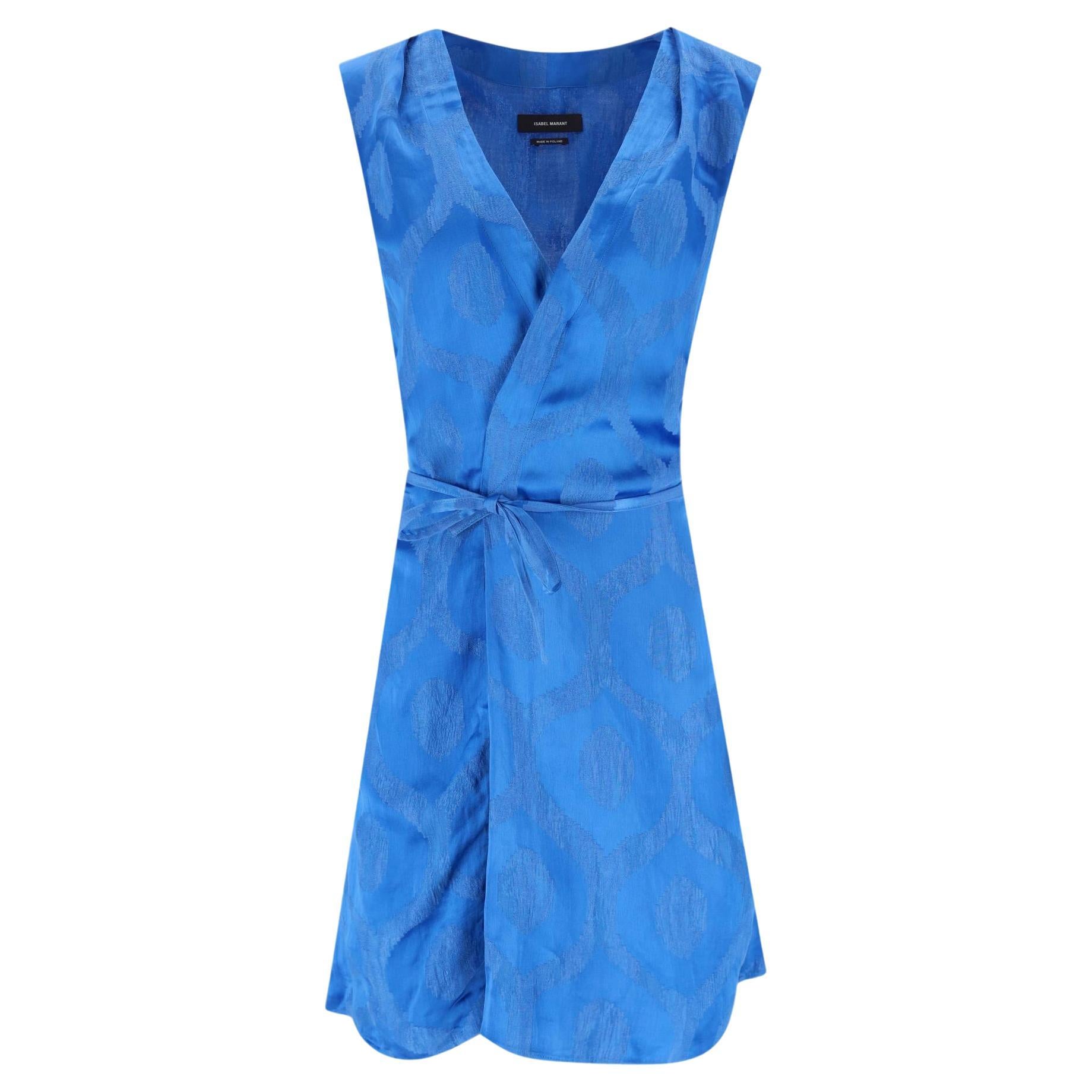 Isabel Marant - Robe portefeuille en satin jacquard en vente