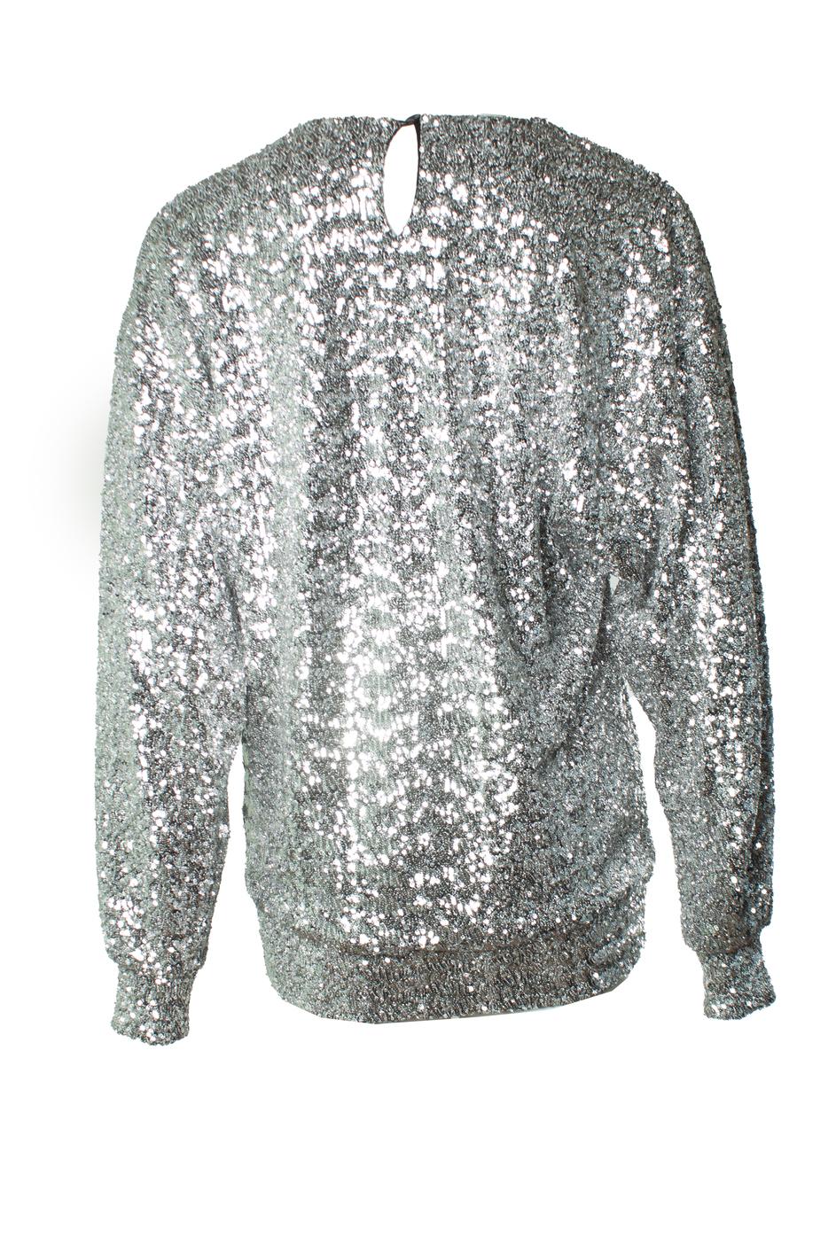 Grigio Isabel Marant, Top a maniche lunghe con paillettes in vendita