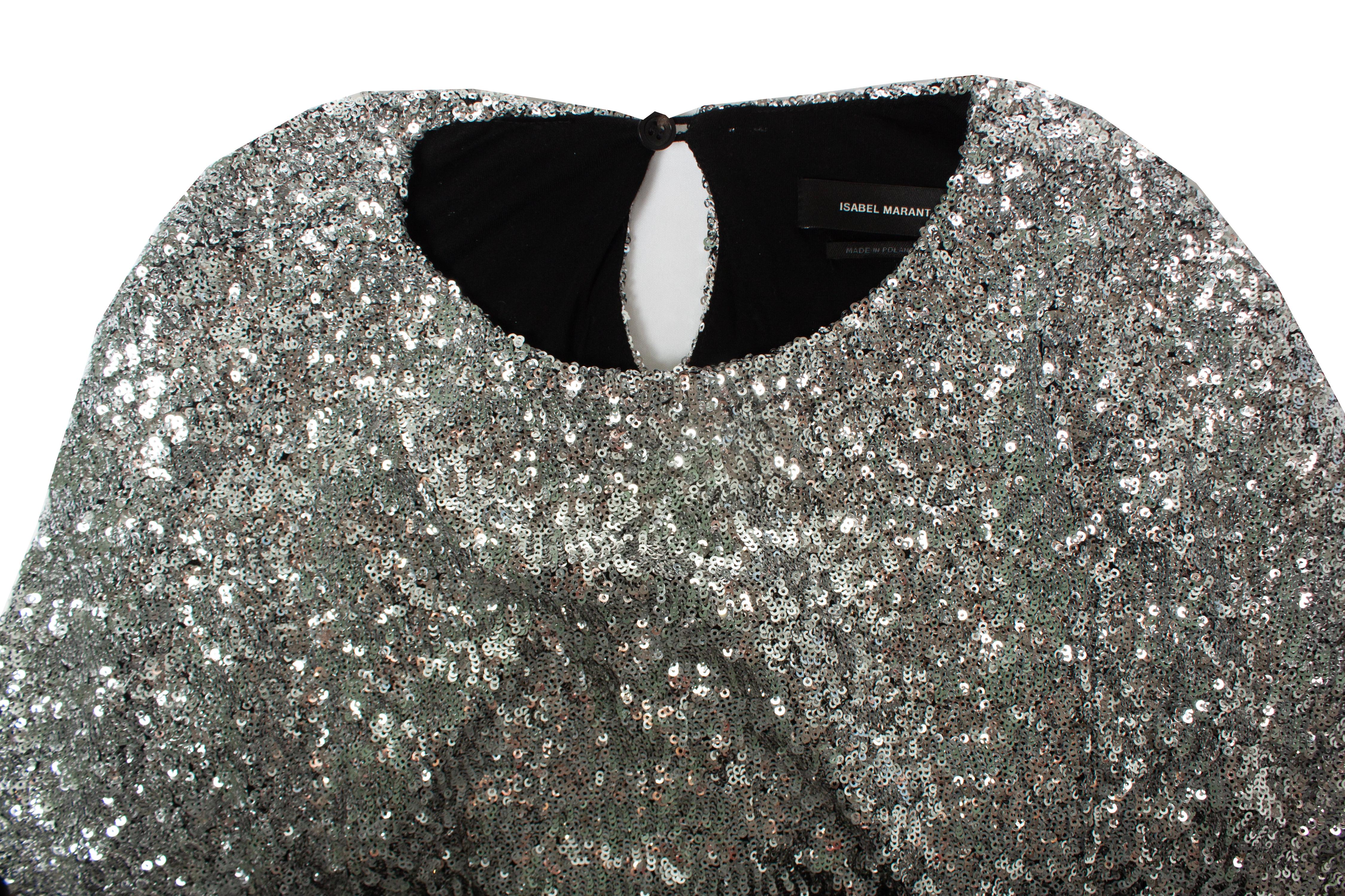 Isabel Marant, Top a maniche lunghe con paillettes in vendita 1