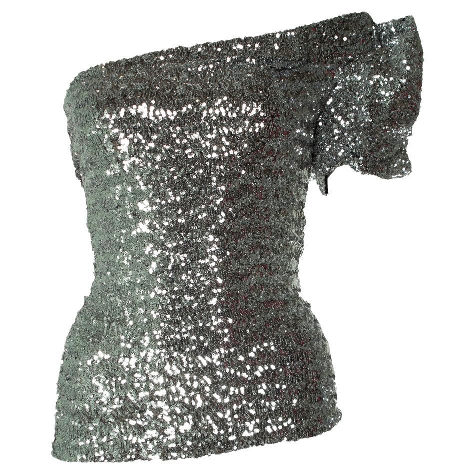 Isabel Marant, top monospalla con paillettes in vendita