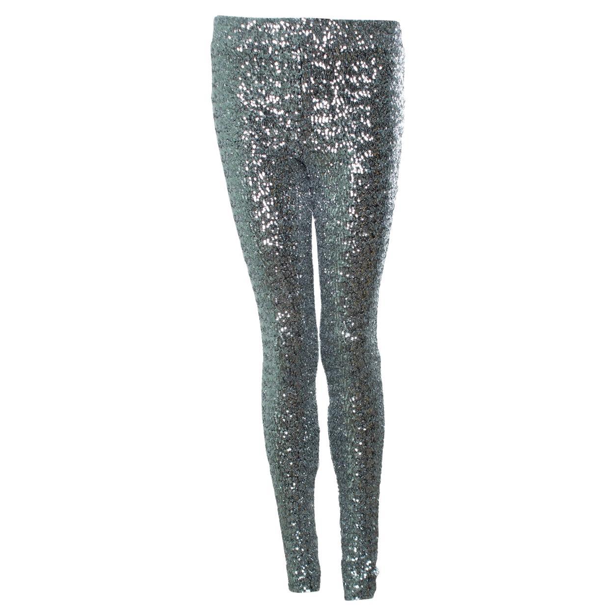 Isabel Marant, Sequinned pantalon in silver
