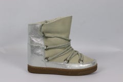 Isabel Marant Shearling Lined Suede Wedge Ankle Boots Eu 39 Uk 6 Us 9