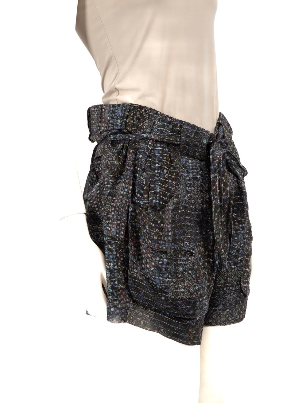 CONDITION is Very good. Hardly any visible wear to the shorts is evident on this used Isabel Marant designer resale item.
 Details
 Multicolour
 Shorts
 Mini
 Stretchy
 Elasticated waistband
 Abstract pattern
 Waist tie belt
 2x Front pockets
 2x