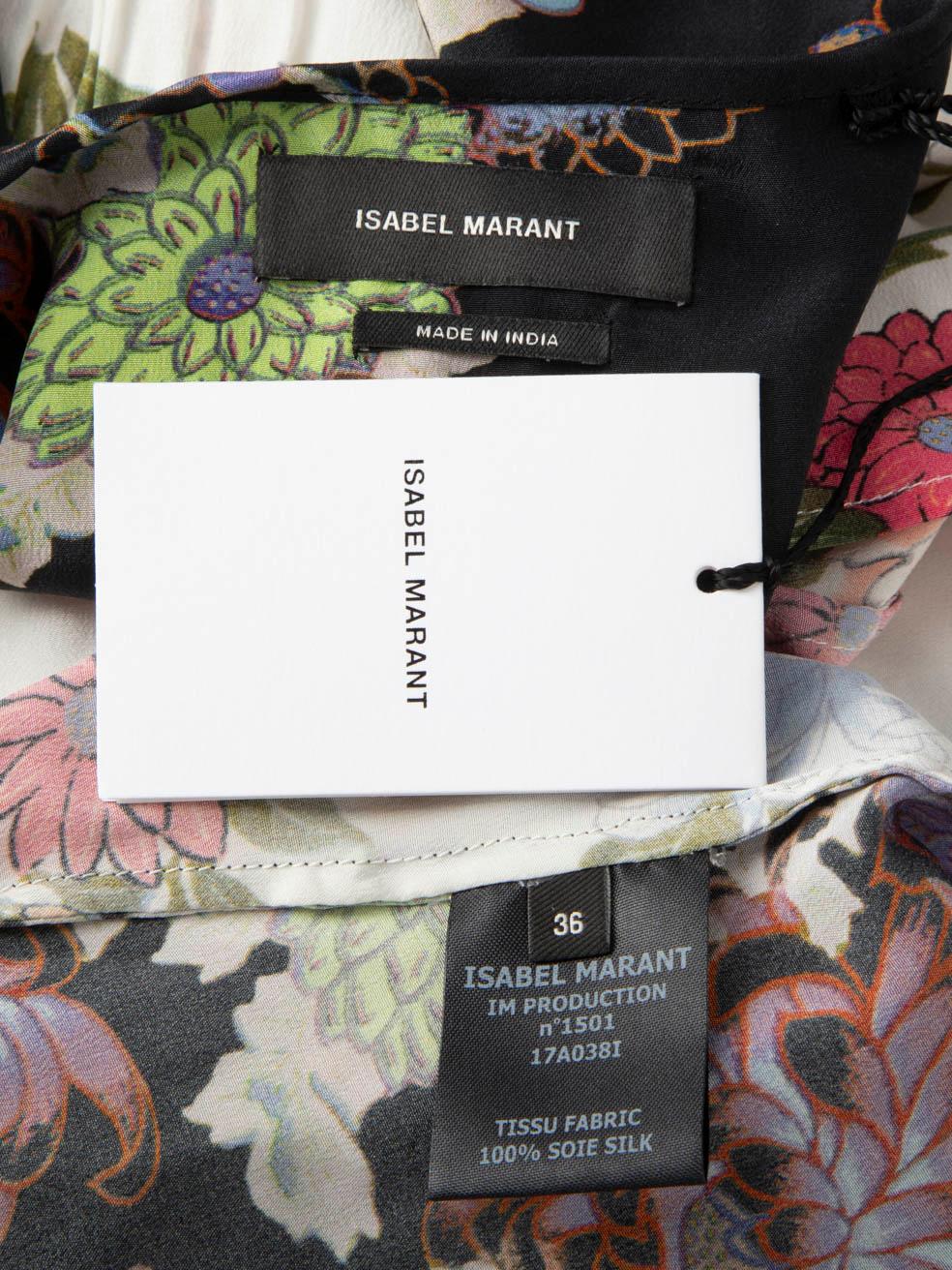 Isabel Marant Silk Floral Print Pleated Blouse Size S For Sale 3