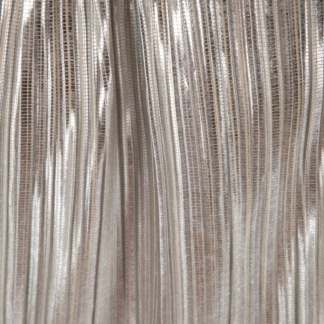 Women's Isabel Marant Silver Metallic Pleated Midi Skirt Size M