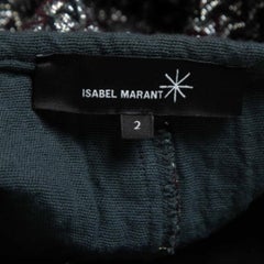 Isabel Marant Silver Zig-Zag Patterned Lurex Knit Mini Skirt M