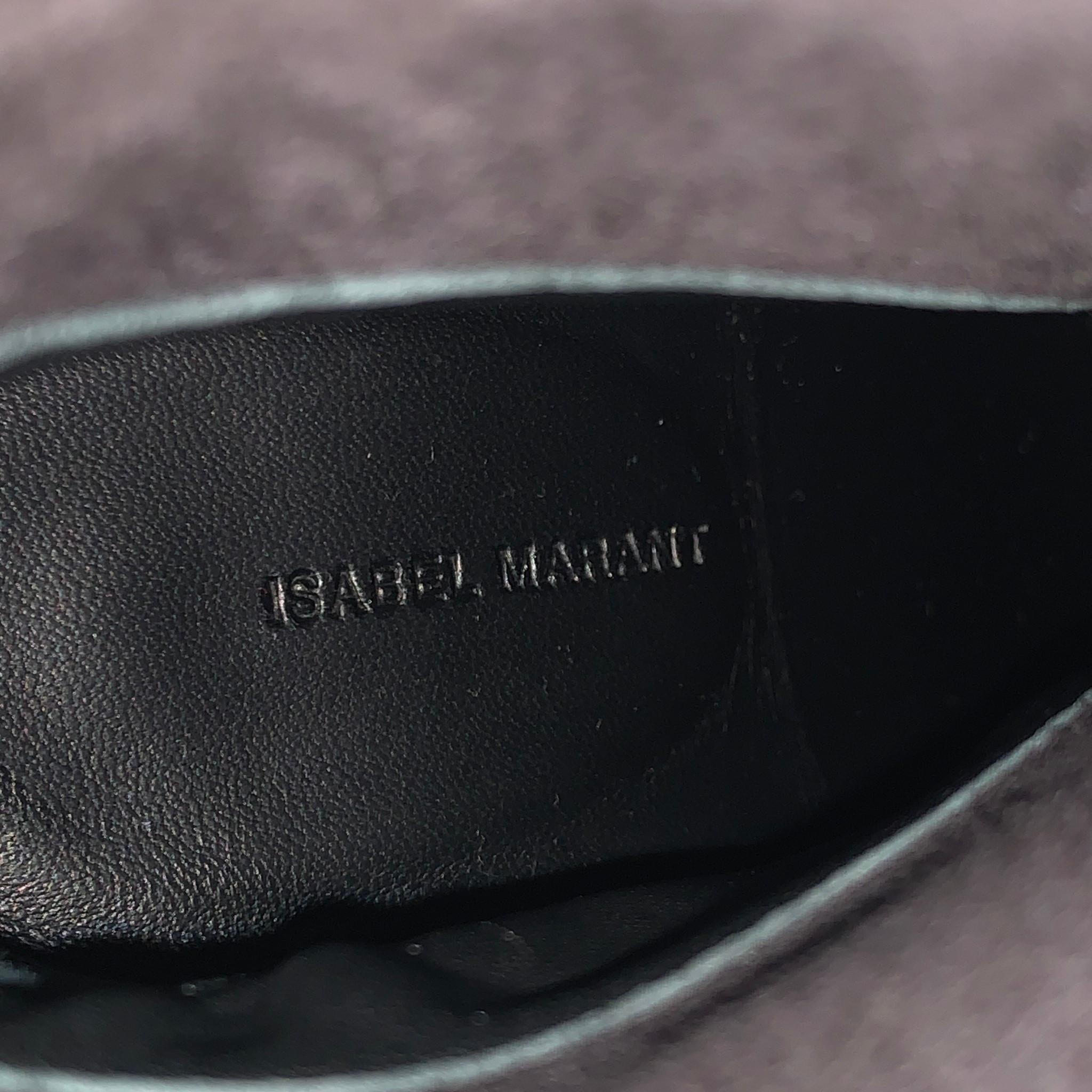 ISABEL MARANT Size 10 Black Tan Suede Calfskin Wrap Boots 1