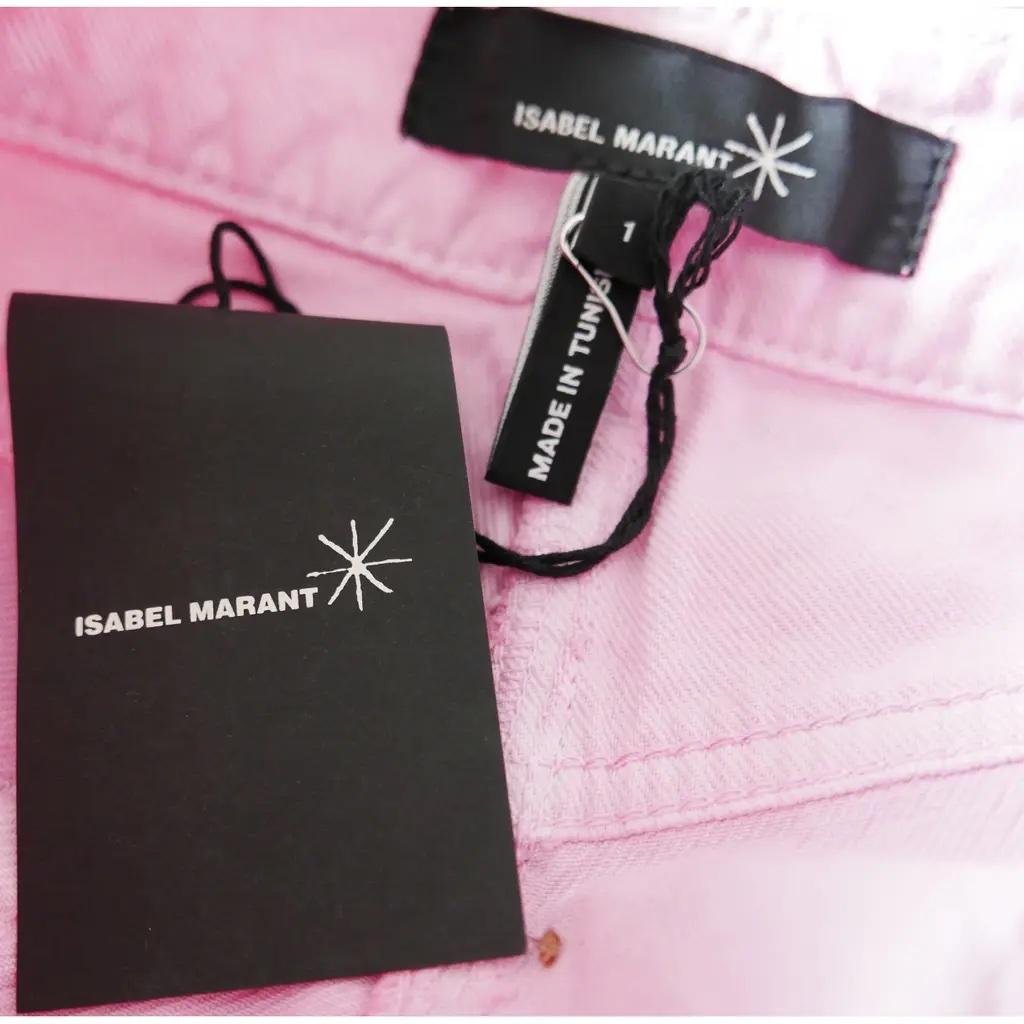 Isabel Marant SS11 Rosa Denim-Shorts mit Schnürung und Fliegenausschnitt aus Denim Damen im Angebot