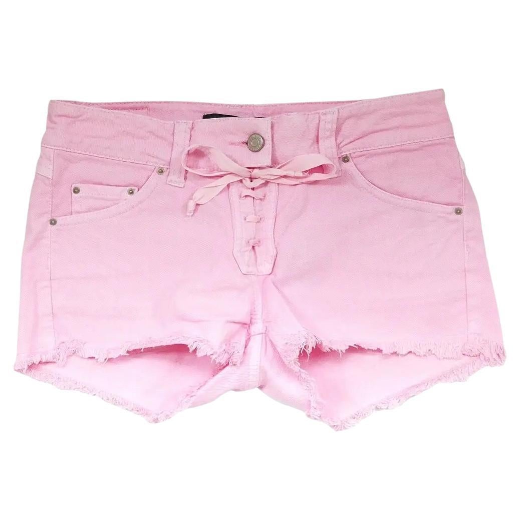 Isabel Marant SS11 Pink Denim Lace Up Fly Cut-Offs Shorts For Sale