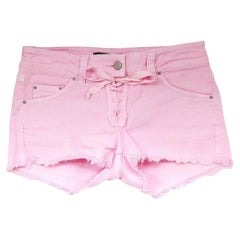 Isabel Marant SS11 Pink Denim Lace Up Fly Cut-Offs Shorts