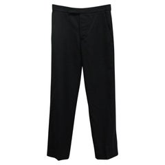Isabel Marant Straight Leg Trousers in Navy Blue Cotton
