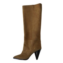 Isabel Marant Suede Khaki Knee High Boots