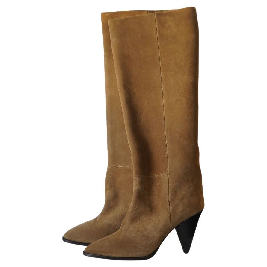 Isabel Marant Suede Khaki Knee High Boots For Sale