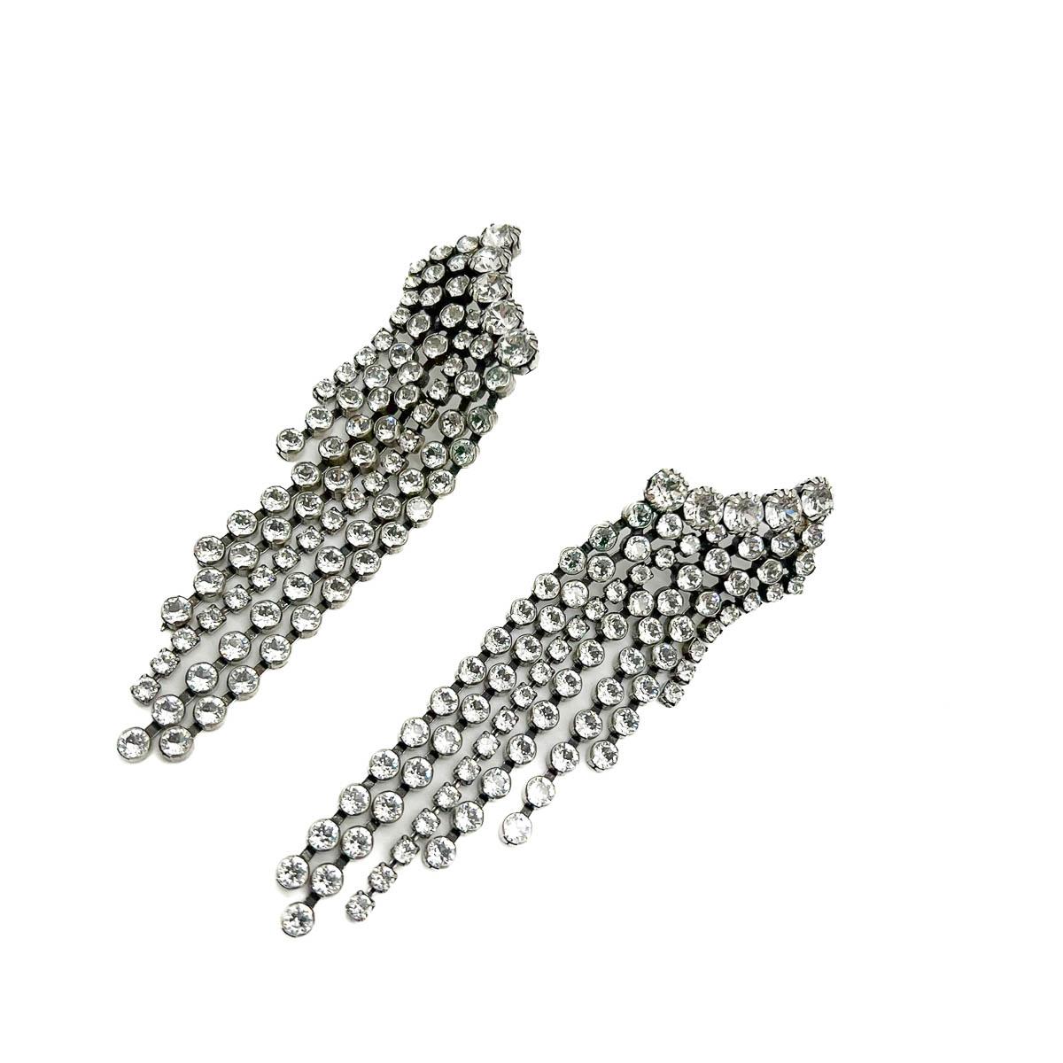Isabel Marant Super-Long Crystal Cascade Earrings 1990s en Bueno estado para la venta en Wilmslow, GB