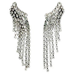 Isabel Marant Super-Long Crystal Cascade Earrings 1990s