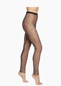 Isabel Marant Tanael Black Sheer Sequins Leggings
