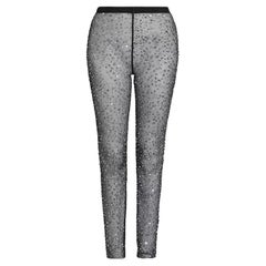 Isabel Marant Tanael Black Sheer Sequins Leggings