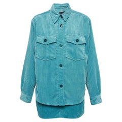 Isabel Marant Teal Blue Cord Madiana Jacke und Melva Rock Set S/M