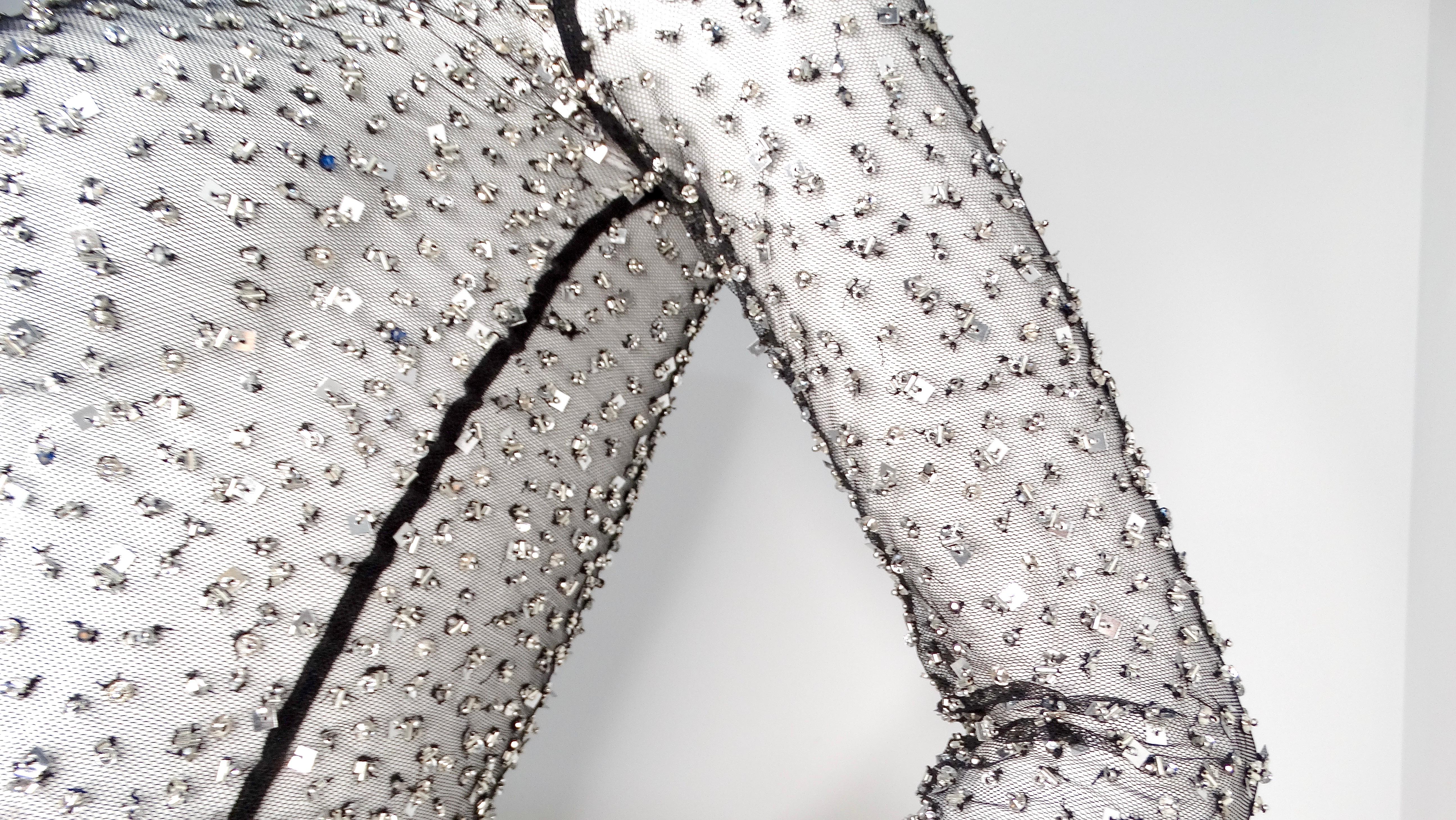 Isabel Marant Todiz - Top nero a maniche lunghe con paillettes trasparenti In condizioni buone in vendita a Scottsdale, AZ