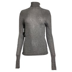 Pull à col roulé Isabel Marant en viscose argent métallisé