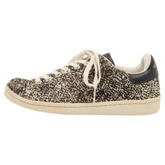 Used Isabel Marant Two Tone Animal Print Calf Hair and Leather Bart Sneakers Size 36