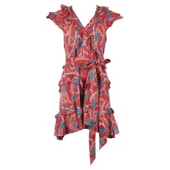 Isabel Marant Unity Embellished Floral Print Cotton Dress
