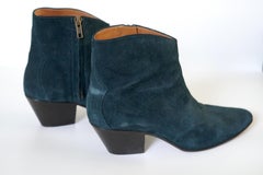 Isabel Marant Velvet Leather Ankle Boots 39