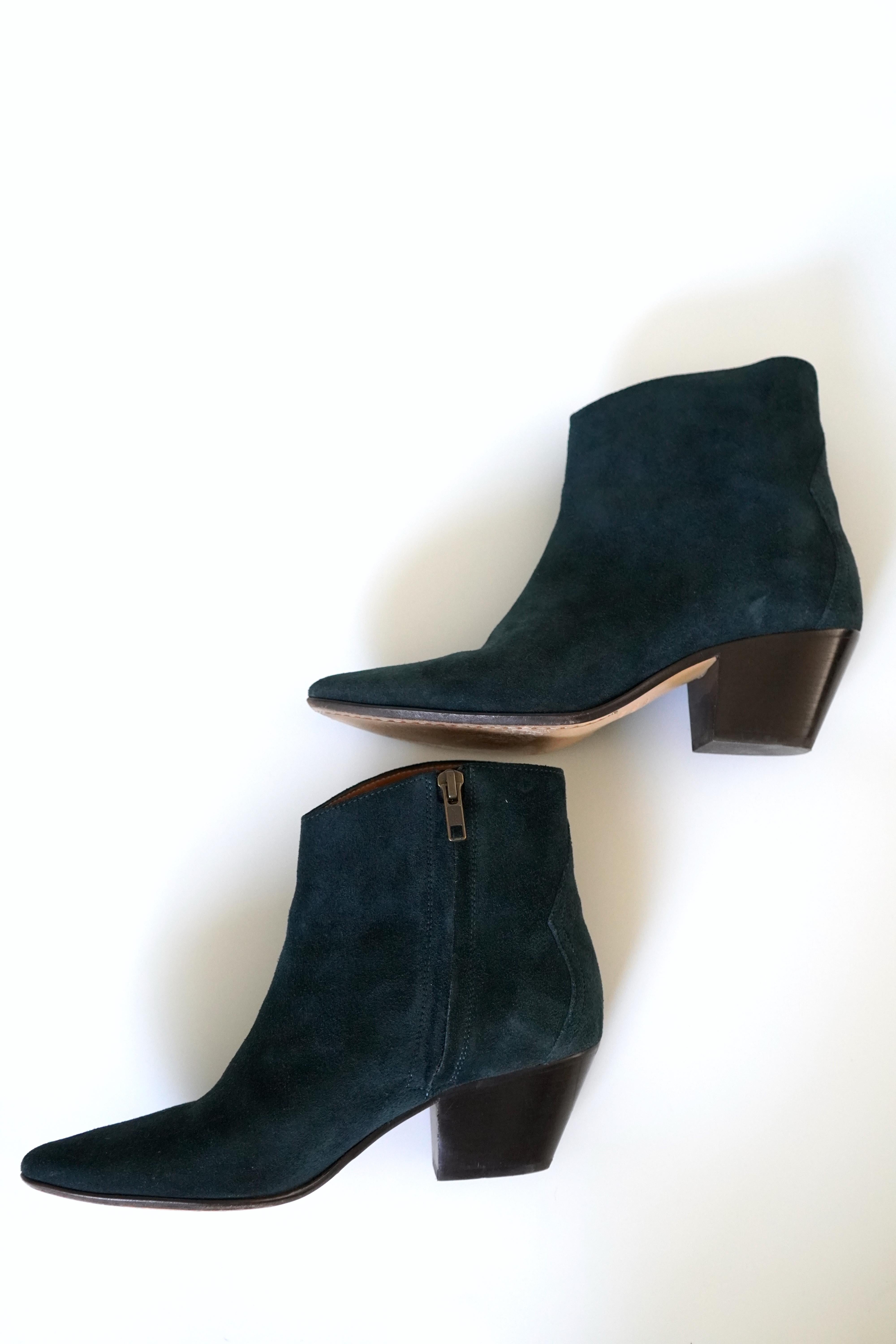 Isabel Marant Velvet Leather Ankle Boots 39 For Sale 2