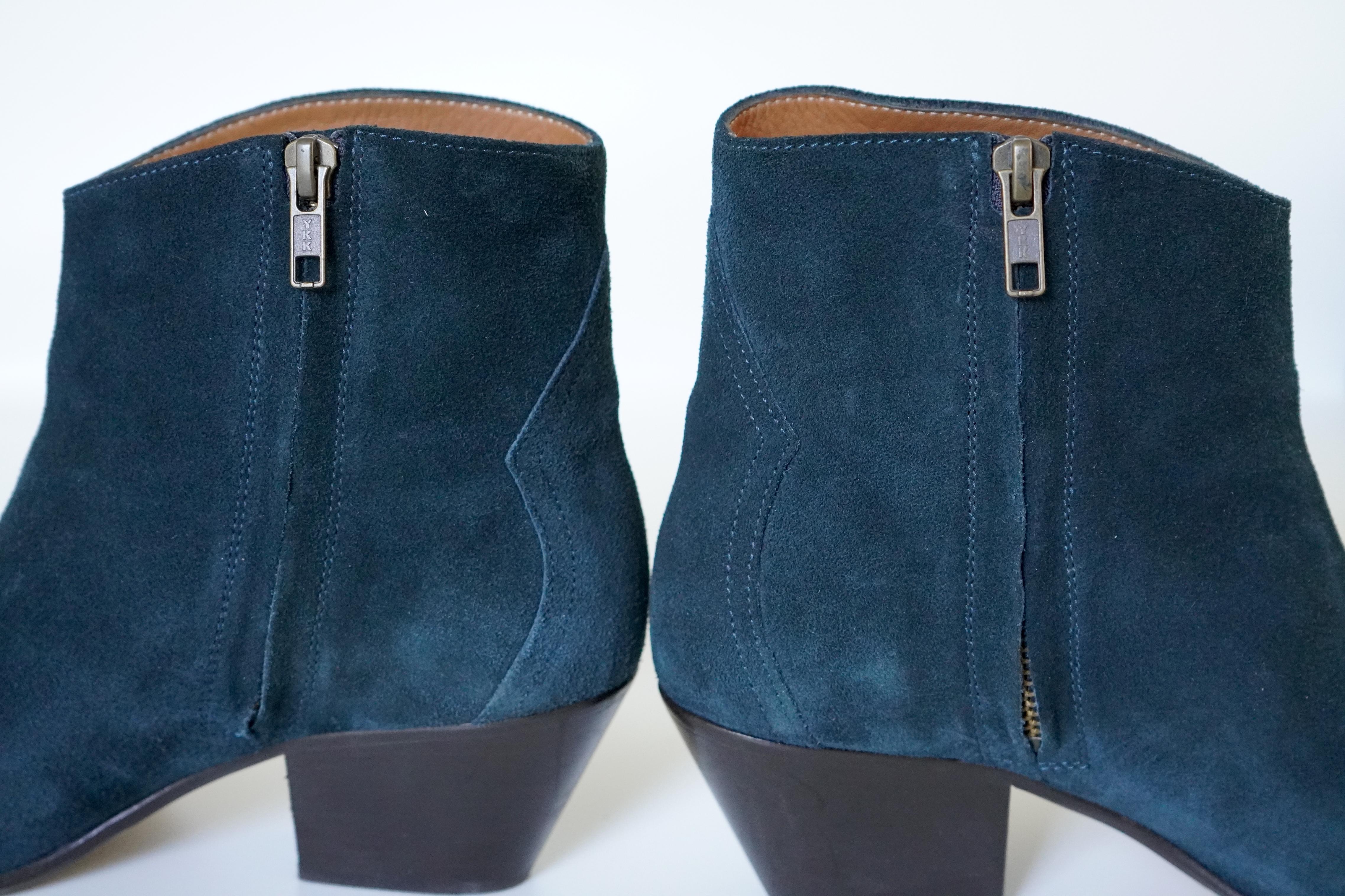 Isabel Marant Velvet Leather Ankle Boots 39 For Sale 4