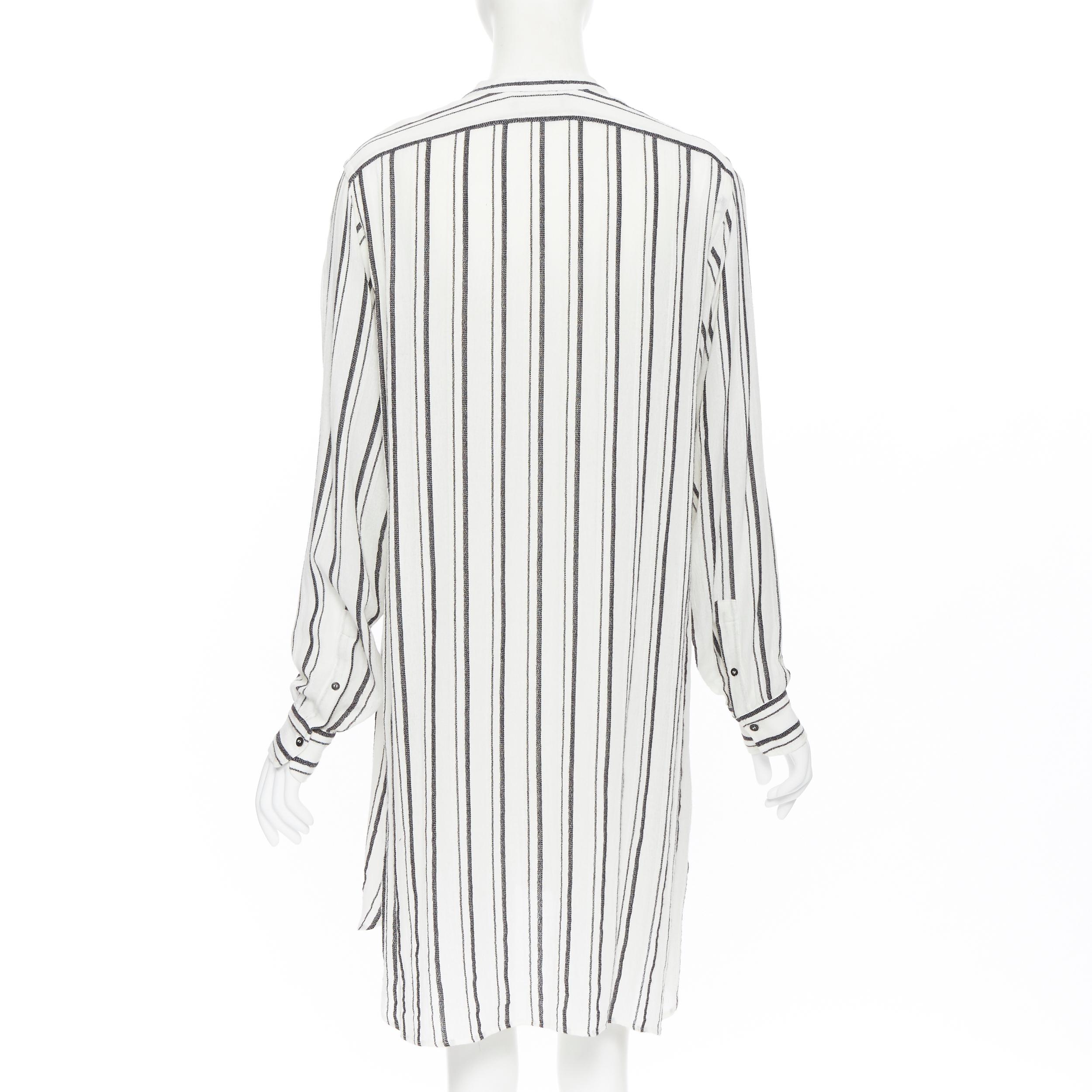 Women's ISABEL MARANT viscose cotton blend grey beige stripe tunic casual dress Fr38 For Sale