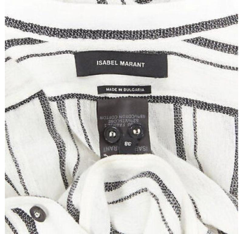 ISABEL MARANT viscose cotton blend grey beige stripe tunic casual dress FR38 S For Sale 6