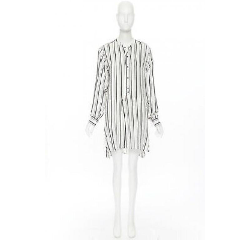ISABEL MARANT viscose cotton blend grey beige stripe tunic casual dress FR38 S For Sale 7
