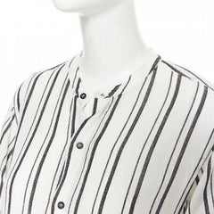 ISABEL MARANT viscosa mezcla de algodón gris beige raya túnica vestido casual FR38 S