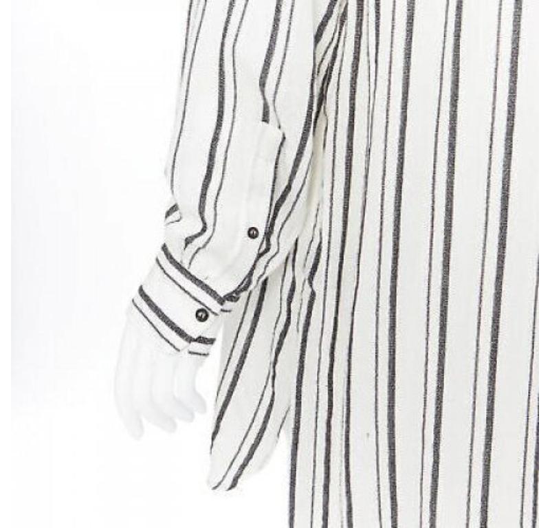 ISABEL MARANT viscose cotton blend grey beige stripe tunic casual dress FR38 S For Sale 4