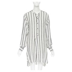 ISABEL MARANT viscosa mezcla de algodón gris beige raya túnica vestido casual FR38 S