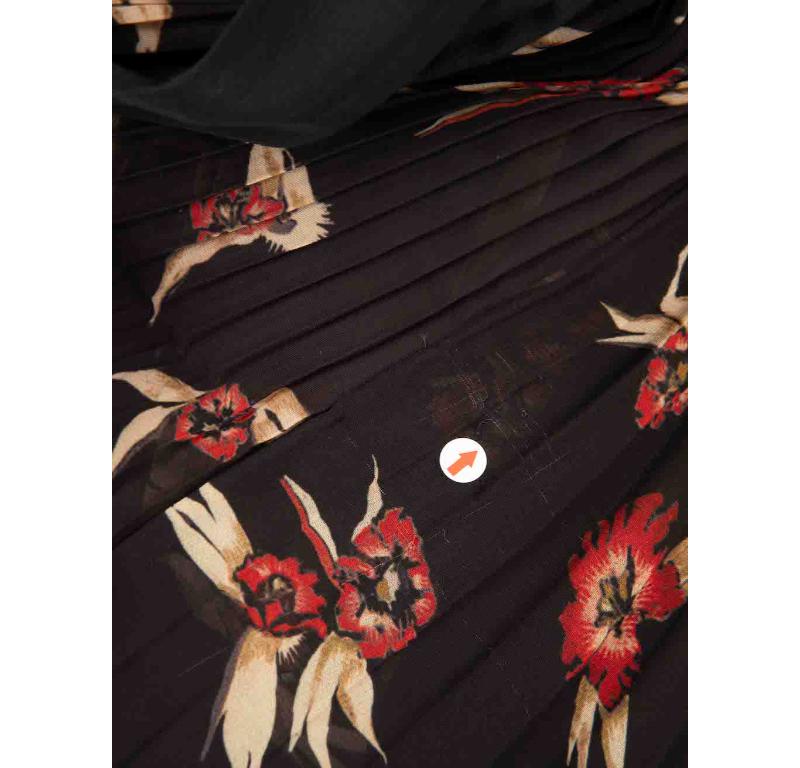 Isabel Marant Wesley Floral Pleated Midi Dress Size L In Excellent Condition In London, GB