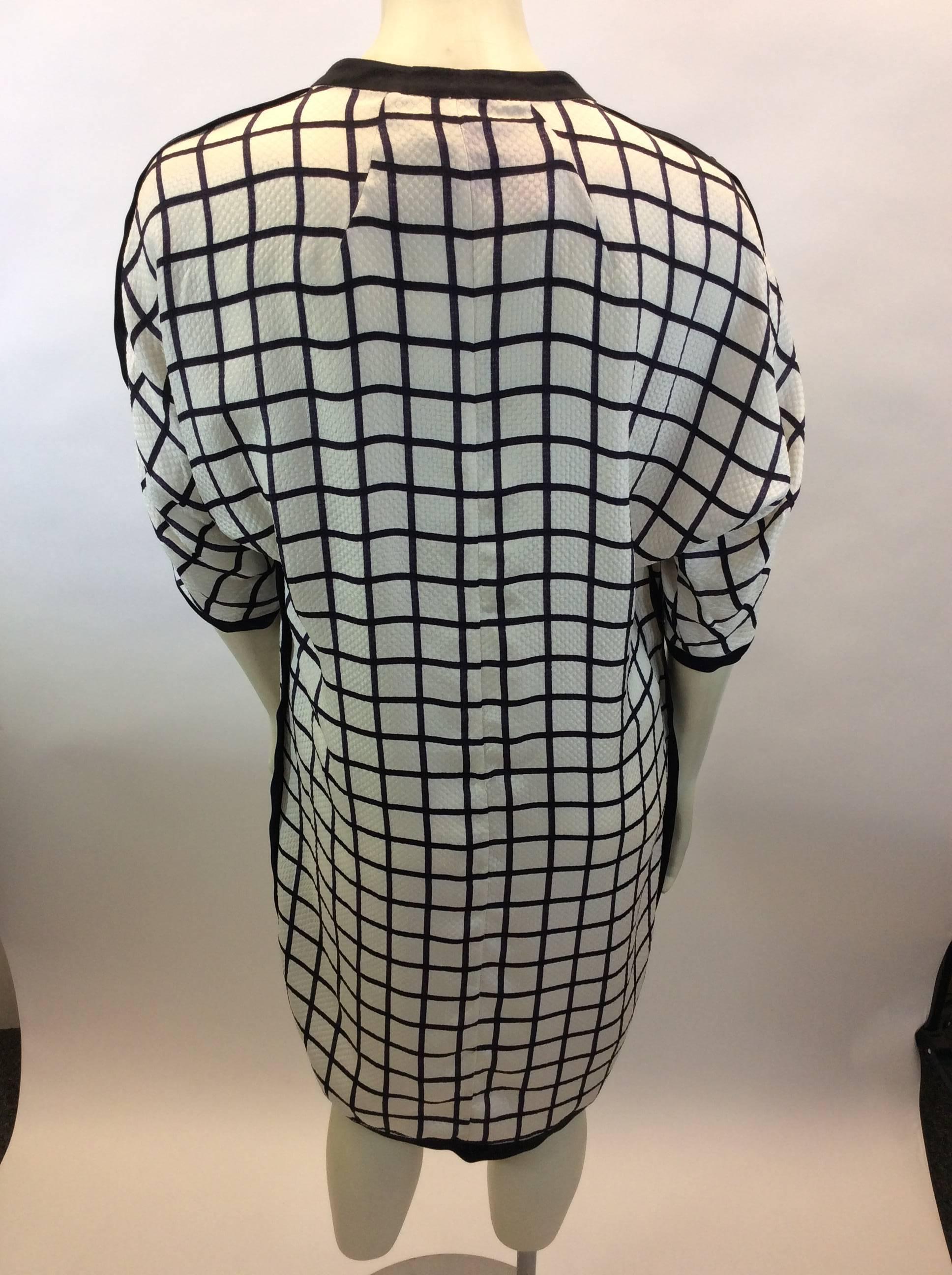 Gray Isabel Marant White and Black Windowpane Dress For Sale