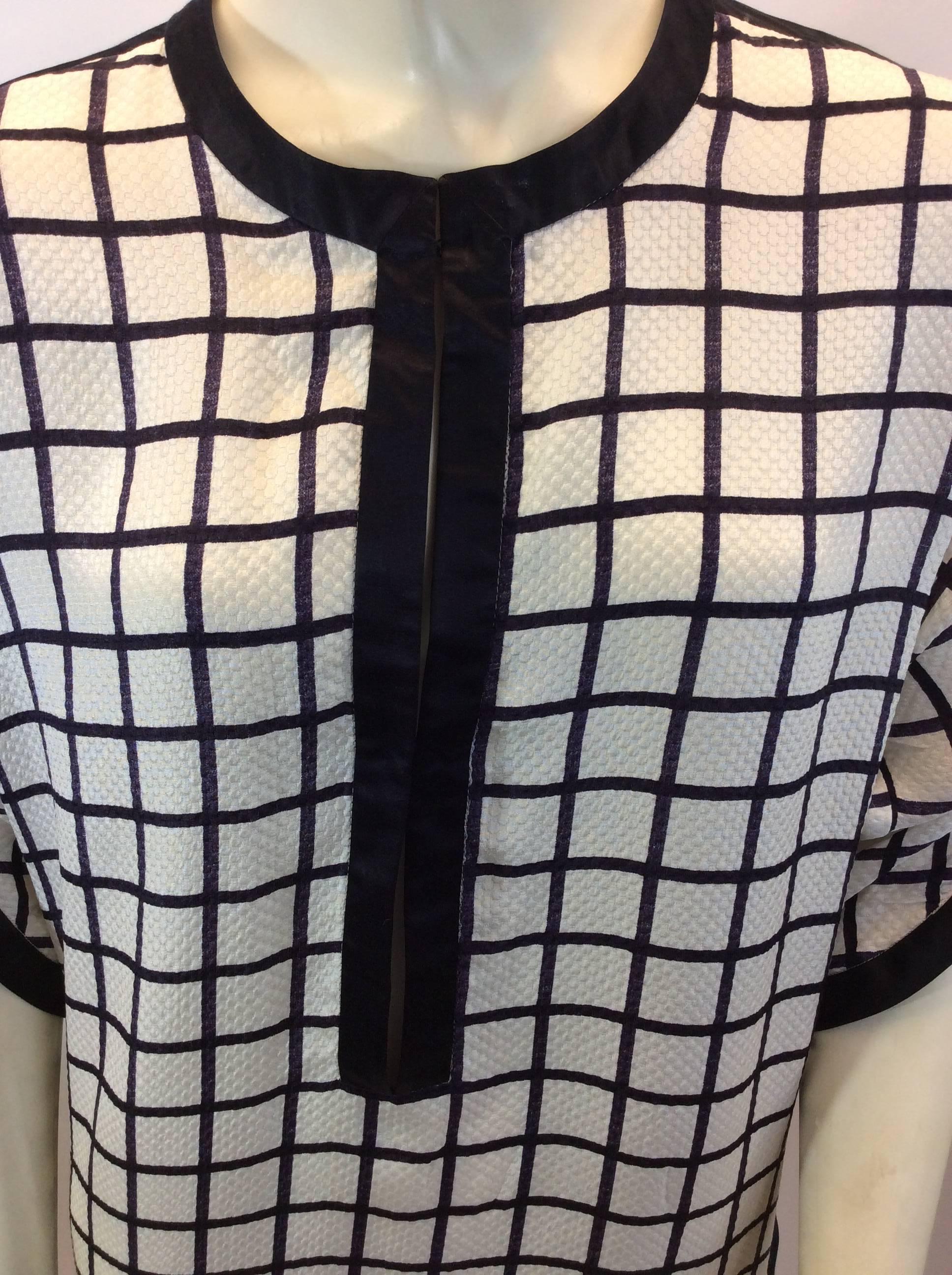 Women's Isabel Marant White and Black Windowpane Dress For Sale