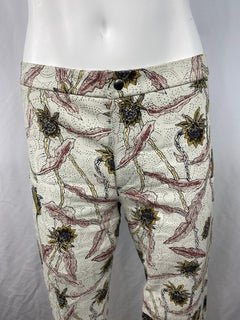 Isabel Marant White and Multicolor Leather Pants, Size 38