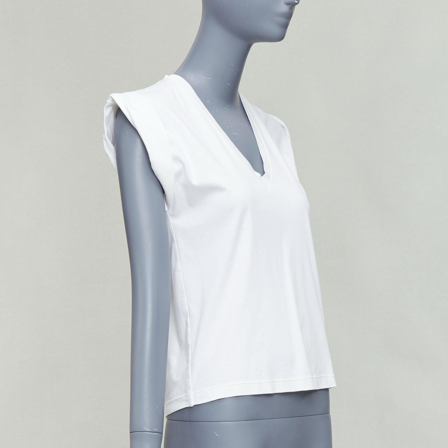 Gray ISABEL MARANT white cotton layered sleeveless V neck top S For Sale