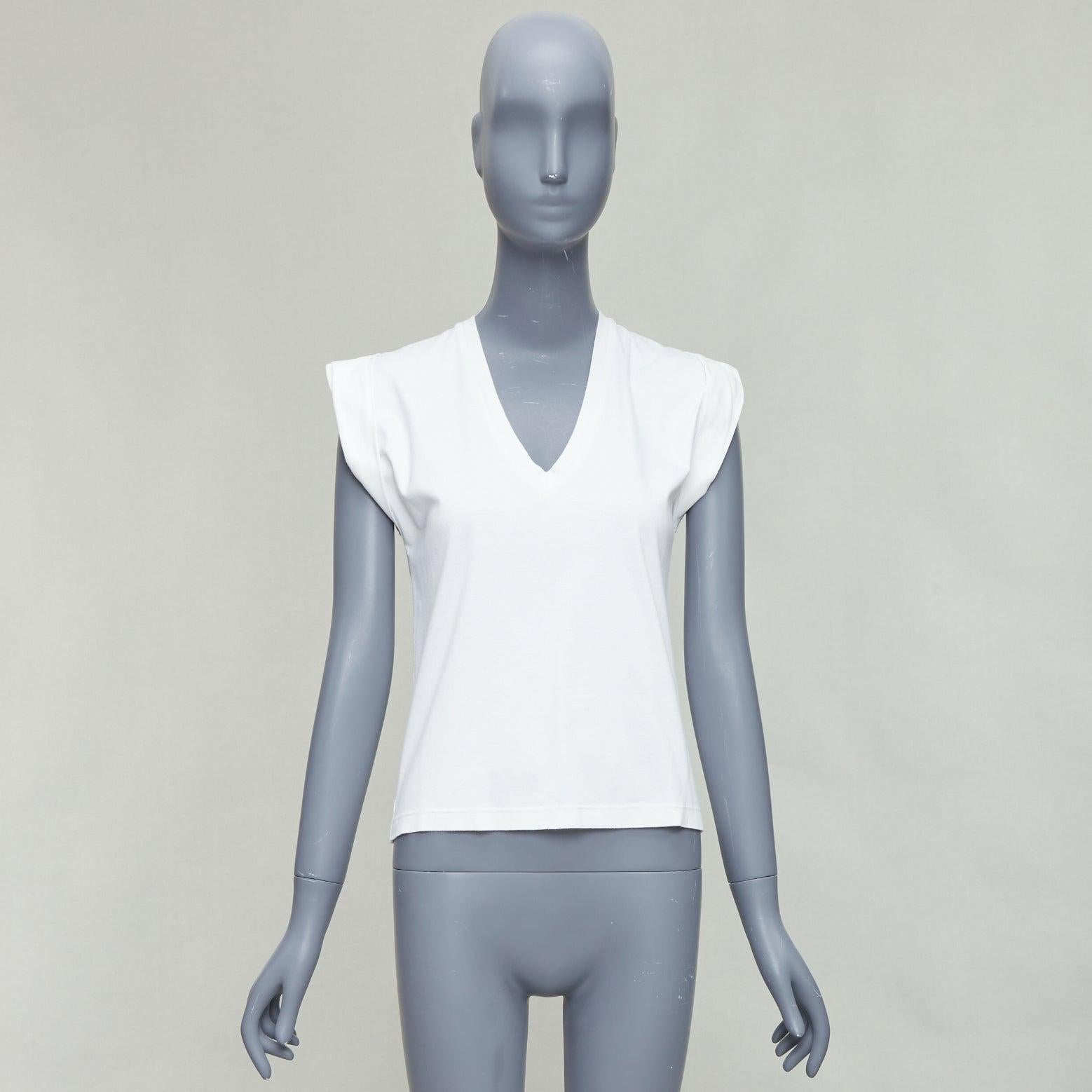 ISABEL MARANT white cotton layered sleeveless V neck top S For Sale 5