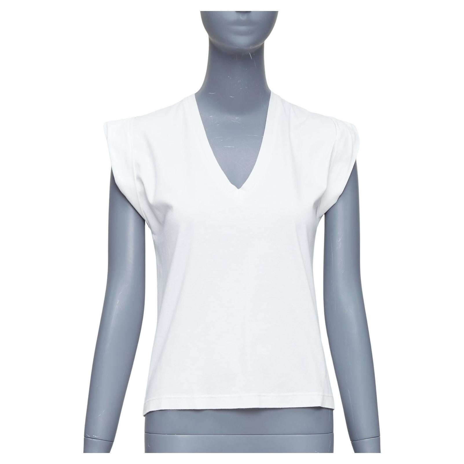 ISABEL MARANT white cotton layered sleeveless V neck top S For Sale