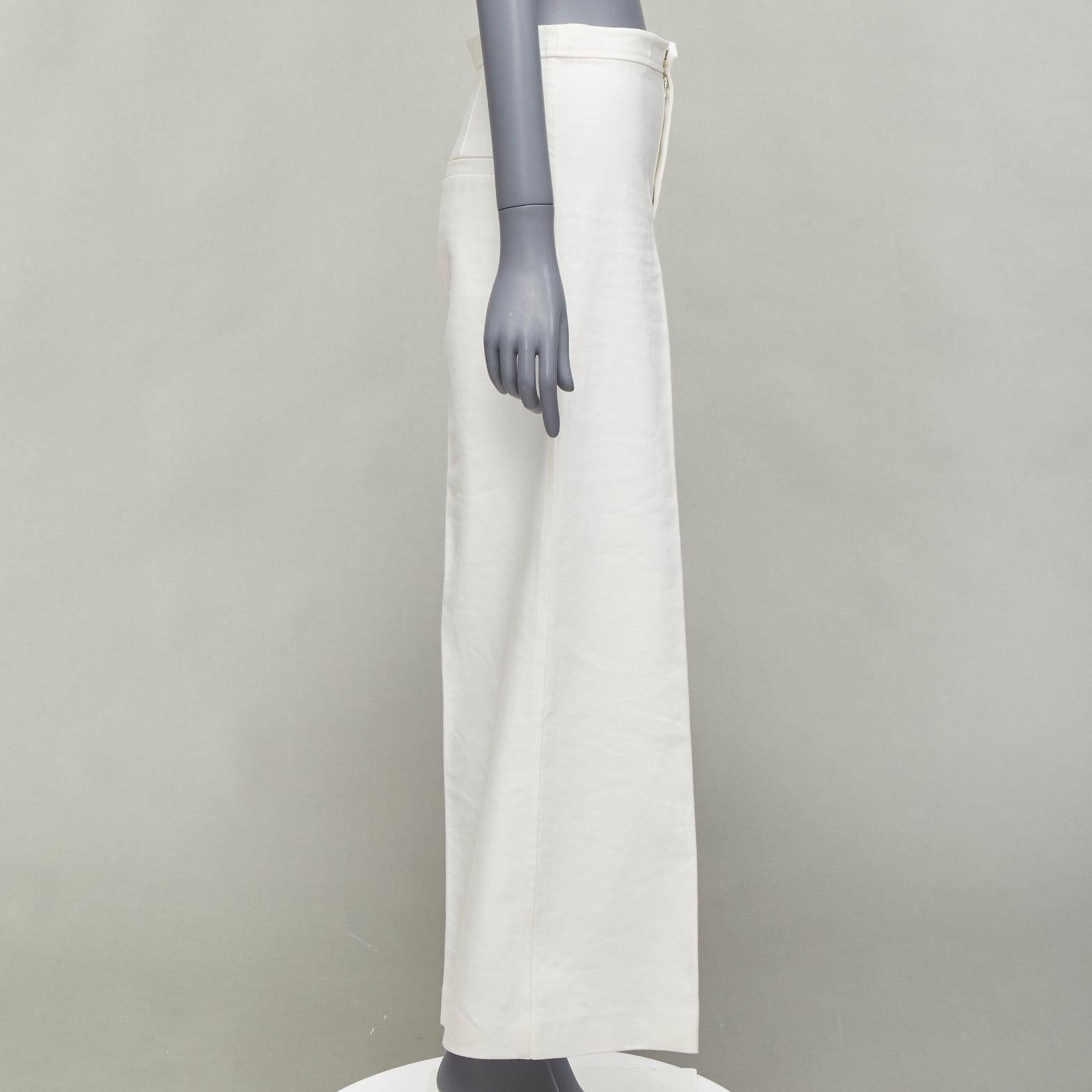 Donna ISABEL MARANT pantaloni a vita alta e gamba larga in cotone e lino FR36 S. in vendita