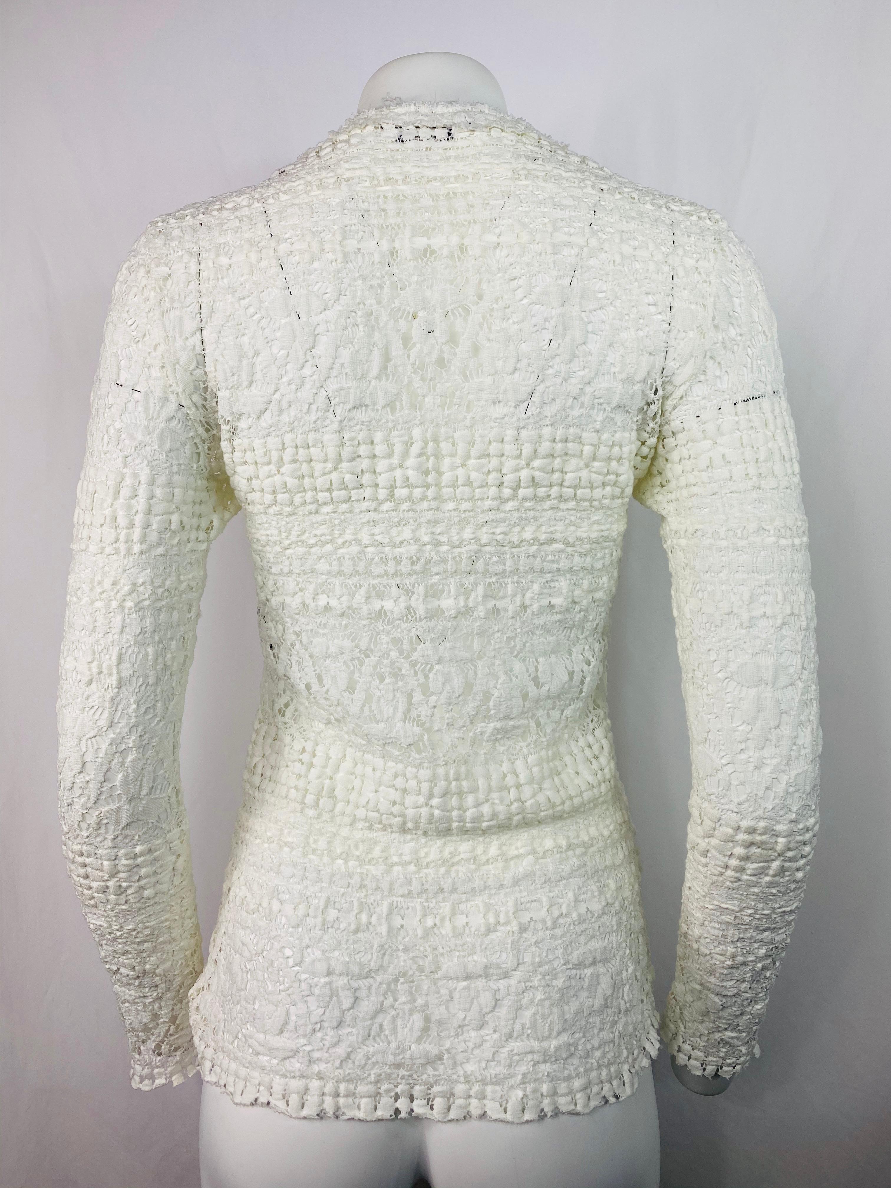 Gris Isabel Marant - Haut à manches longues en coton blanc, taille 42 en vente