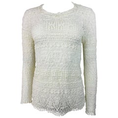 Isabel Marant - Haut à manches longues en coton blanc, taille 42