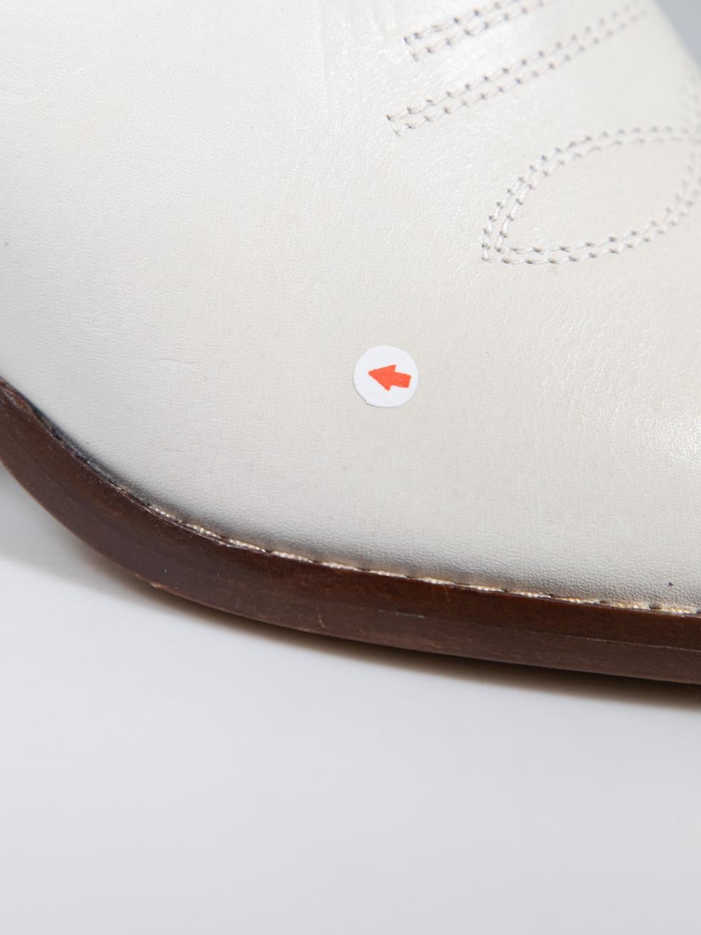 Isabel Marant White Embroidered Cowboy Boots Size IT 37 4