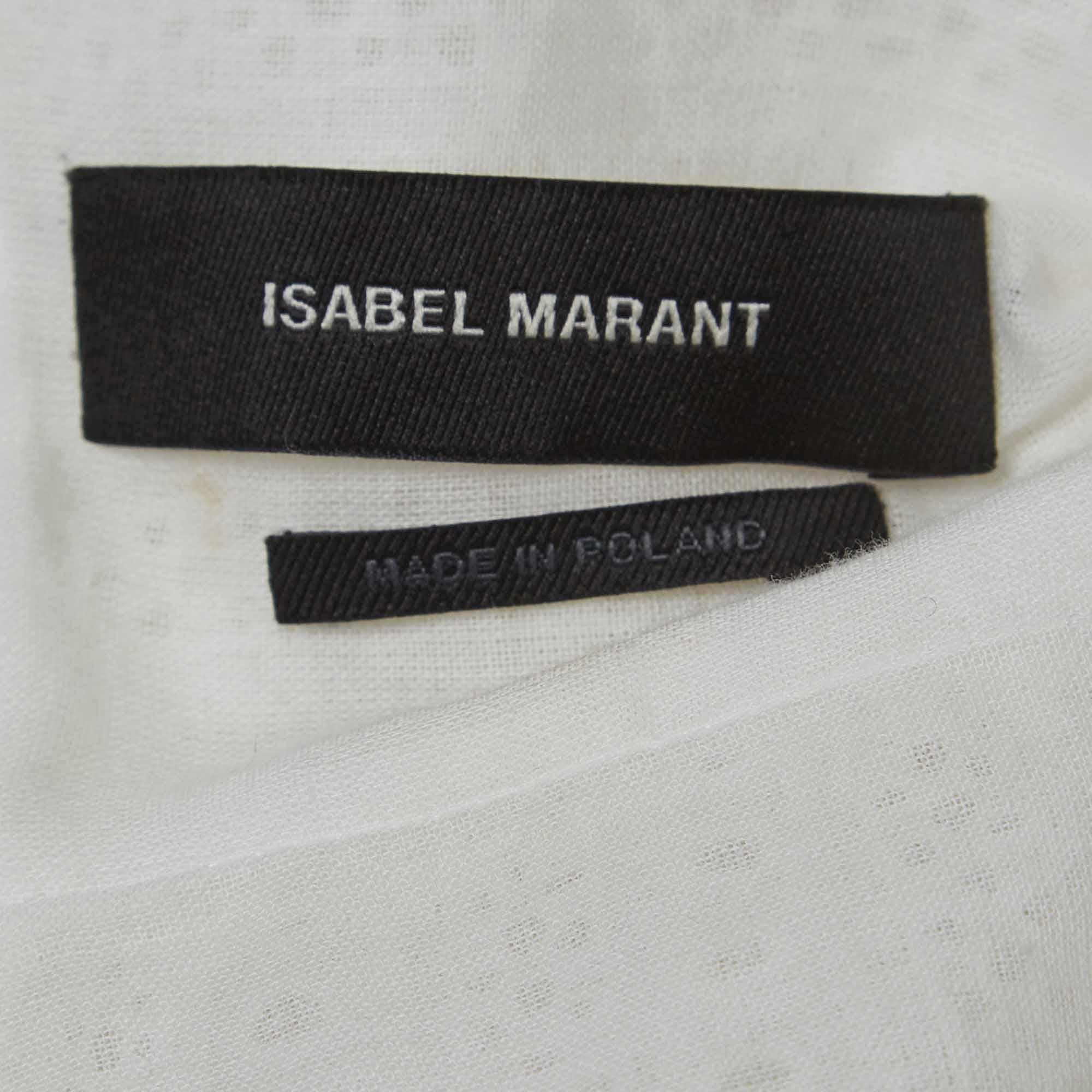 Isabel Marant White Eyelet Cotton Ruched Mini Dress S For Sale 1