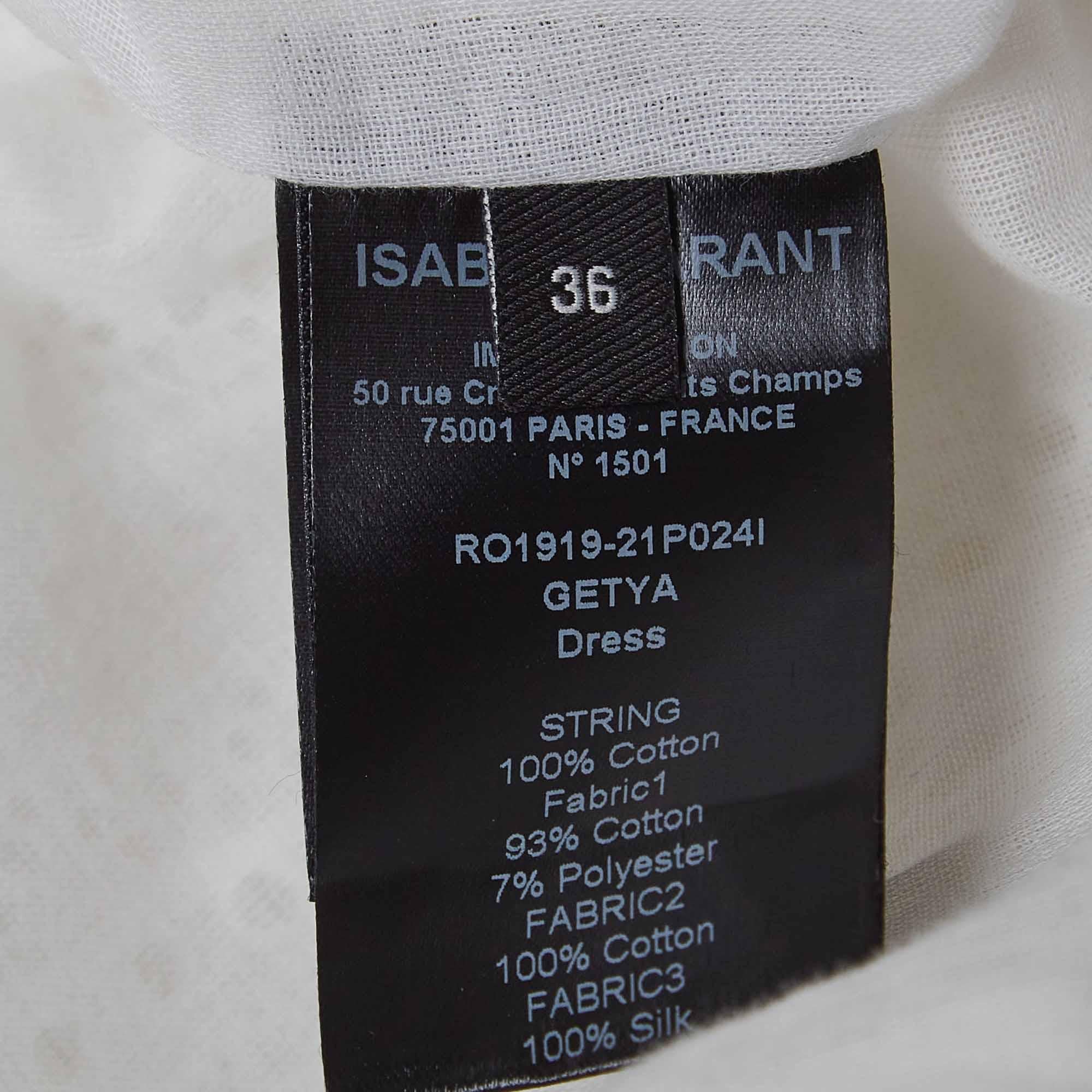 Isabel Marant White Eyelet Cotton Ruched Mini Dress S For Sale 2
