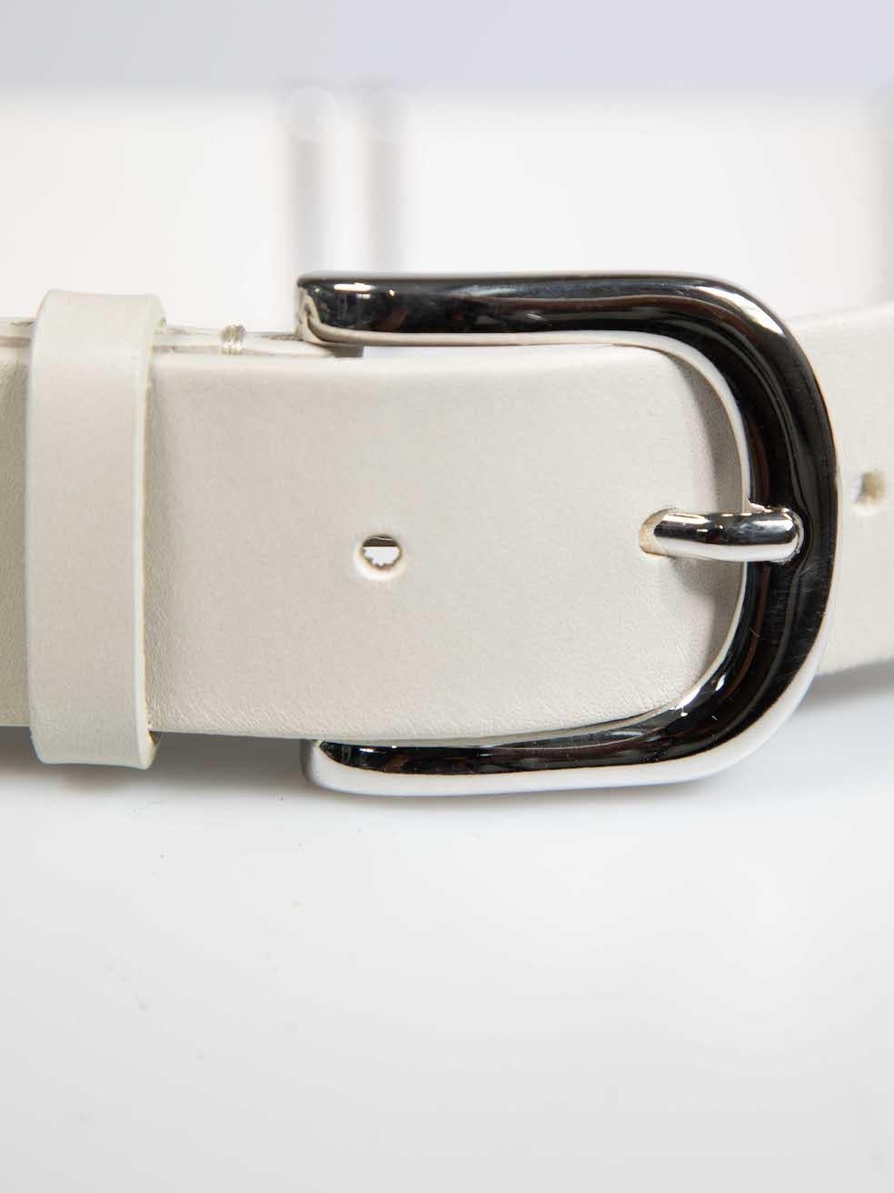 Women's Isabel Marant White Leather Tehora Buckle Detail Belt
